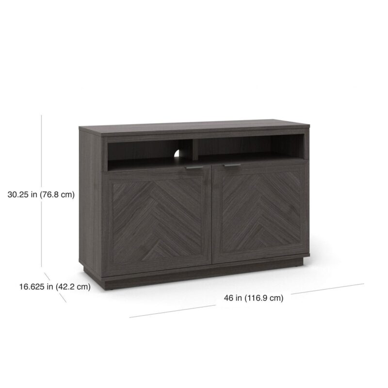 Better Homes and Gardens Herringbone TV Stand for TVs up to 55a , Gray - Image 3