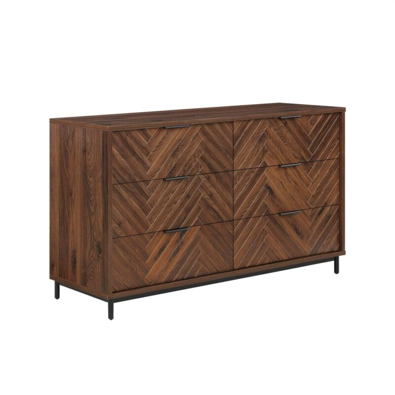 Better Homes and Gardens Wyatt Geo 6-drawer Dresser, Walnut Finish - Image 4