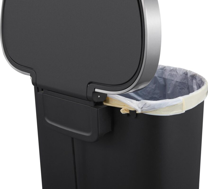 Better Homes and Gardens 14.5 Gallon Trash Can, Plastic Step On Kitchen Trash Can, Black - Image 12