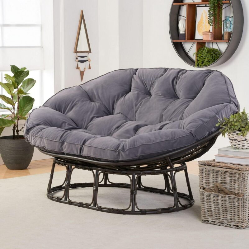 Better Homes and Gardens Double Papasan Chair, Charcoal Gray