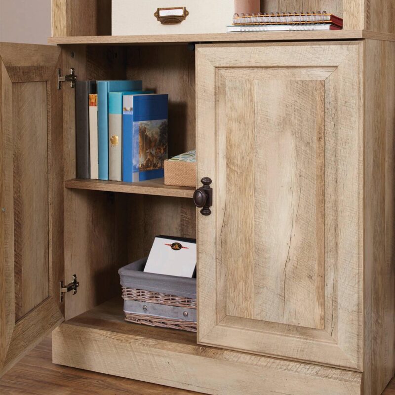 Better Homes and Gardens 71  Crossmill 5 Shelf Bookcase with Doors, Weathered Wood Finish - Image 9