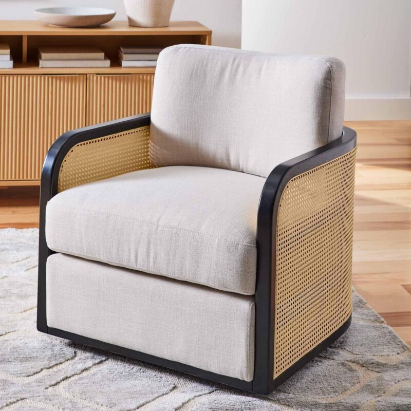 Better Homes and Gardens Springwood Cane Swivel Chair
