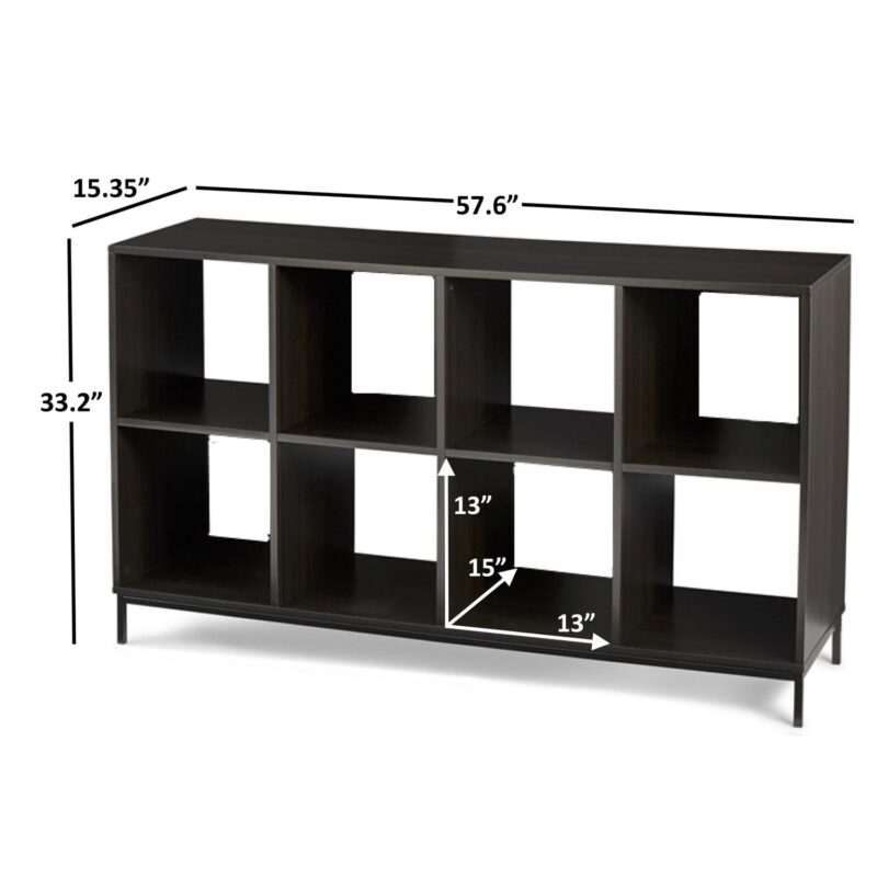 Better Homes and Gardens 8-Cube Organizer with Metal Base, Espresso - Image 3