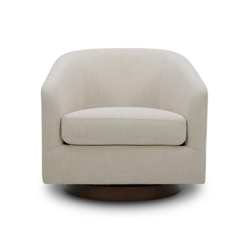 Better Homes and Gardens Bradford Wooden Base Modern Swivel Chair, Linen - Image 5
