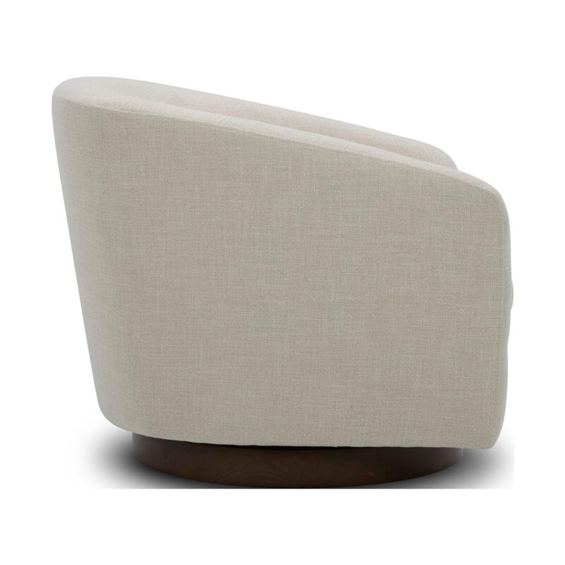 Better Homes and Gardens Bradford Wooden Base Modern Swivel Chair, Linen - Image 6