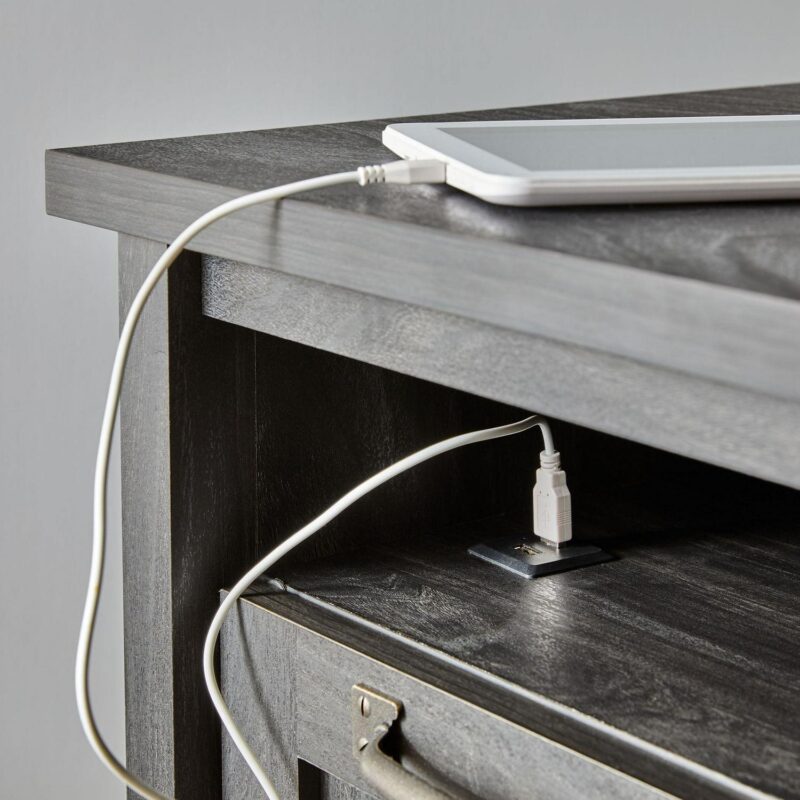 Better Homes and Gardens Modern Farmhouse USB Side Table, Black Finish - Image 4