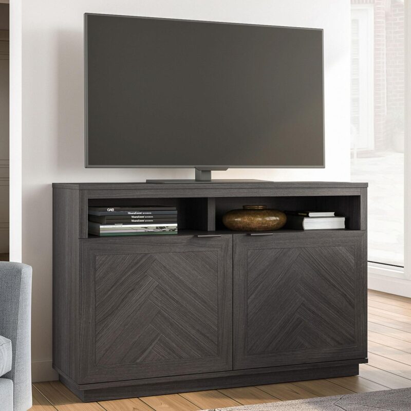 Better Homes and Gardens Herringbone TV Stand for TVs up to 55a , Gray