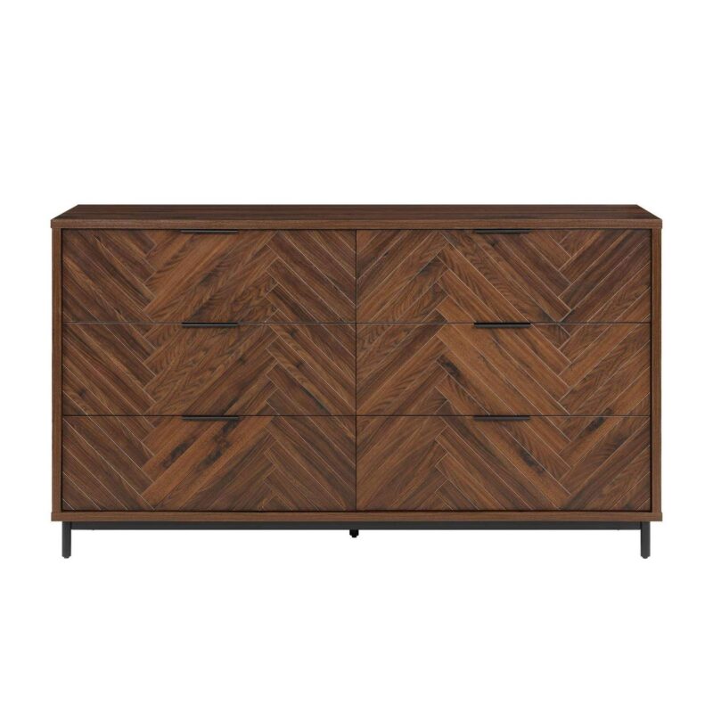 Better Homes and Gardens Wyatt Geo 6-drawer Dresser, Walnut Finish - Image 7
