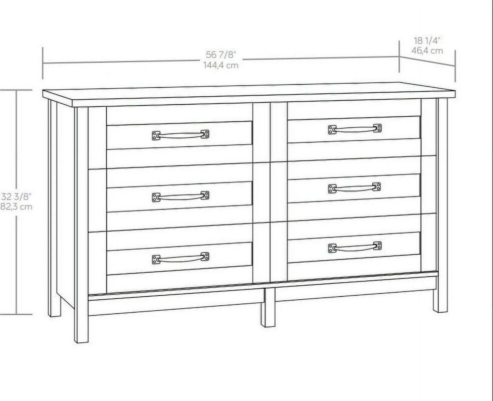 Better Homes and Gardens Modern Farmhouse 6-Drawer Dresser, Rustic Gray Finish - Image 8
