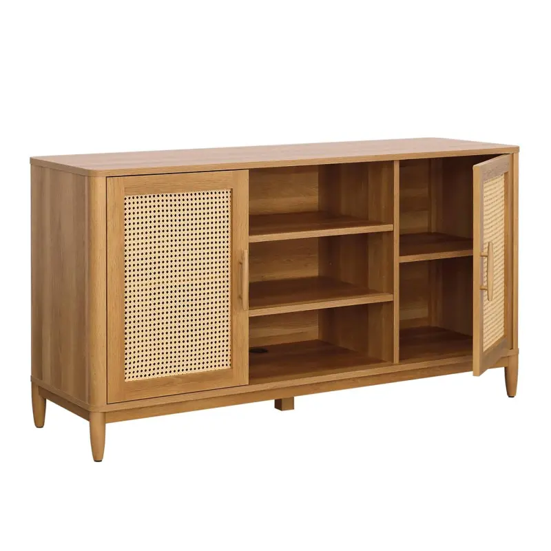 Better Homes and Gardens Springwood Cane TV Stand for TV's up to 65 , Light Honey Finish - Image 10