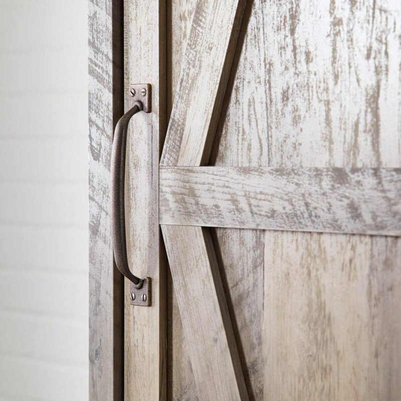 Better Homes and Gardens 66  Modern Farmhouse Bookcase Storage Cabinet, Rustic Gray Finish - Image 5