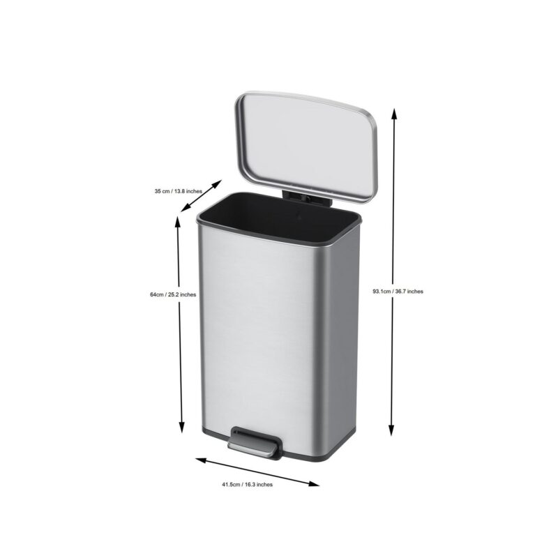 Better Homes and Gardens 13.2 Gallon Rectangular Stainless Steel Trash Can, Kitchen Step Trash Can - Image 8