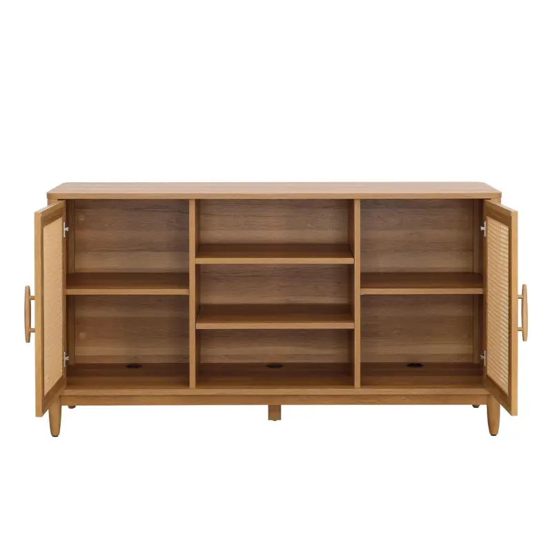 Better Homes and Gardens Springwood Cane TV Stand for TV's up to 65 , Light Honey Finish - Image 11