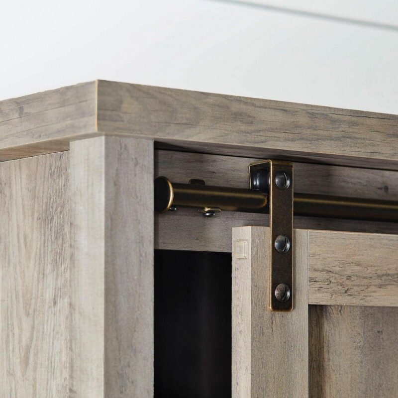 Better Homes and Gardens 66  Modern Farmhouse Bookcase Storage Cabinet, Rustic Gray Finish - Image 7