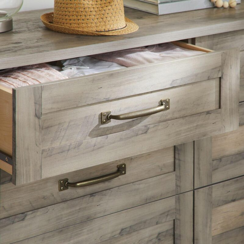 Better Homes and Gardens Modern Farmhouse 6-Drawer Dresser, Rustic Gray Finish - Image 3