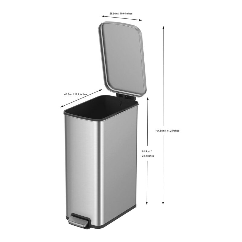 Better Homes and Gardens 13.2 Gallon Slim Kitchen Trash Can, Stainless Steel Kitchen Step Trash Can - Image 8
