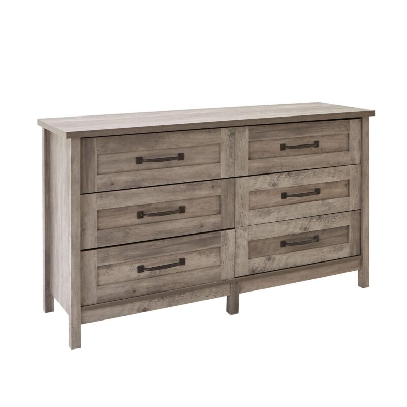 Better Homes and Gardens Modern Farmhouse 6-Drawer Dresser, Rustic Gray Finish - Image 6