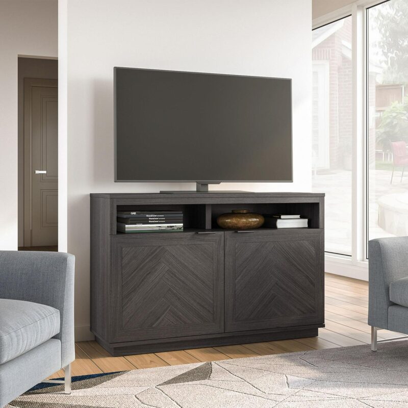 Better Homes and Gardens Herringbone TV Stand for TVs up to 55a , Gray - Image 6