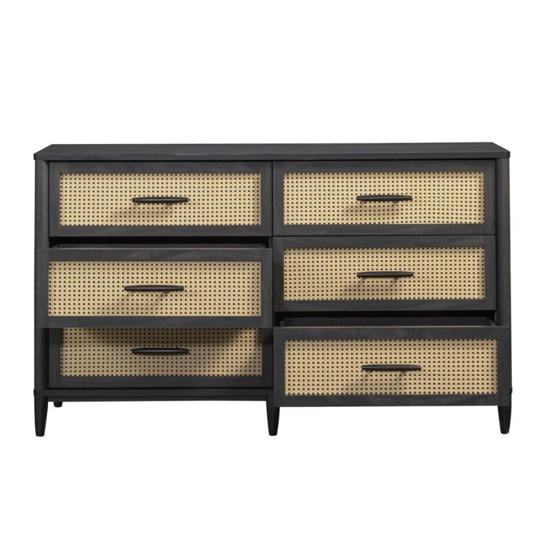 Better Homes and Gardens Springwood Caning 6-Drawer Dresser, Charcoal Finish - Image 8