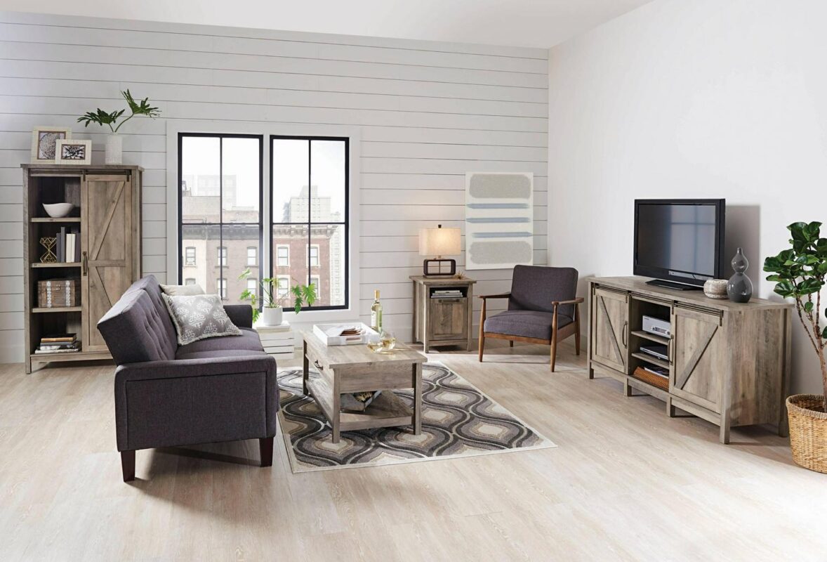 Better Homes and Gardens Modern Farmhouse TV Stand for TVs up to 70 , Rustic Gray - Image 6