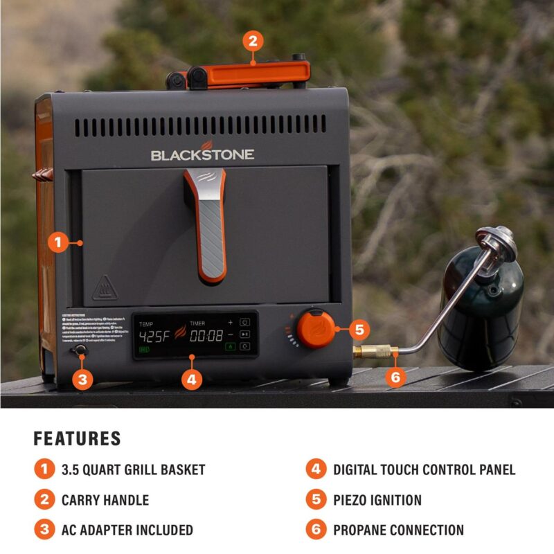 Blackstone Adventure Ready Portable Propane Air Fryer with Digital Display - Image 5