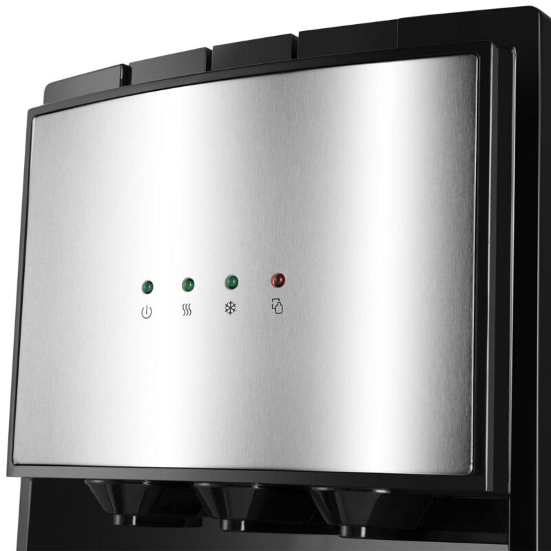 Bottom Loading 5 Gallon Water Cooler Dispenser Hot/Cold/Room 3 Temperature Compressor Cooling with Child Safety Lock(Silver,Black) - Image 6