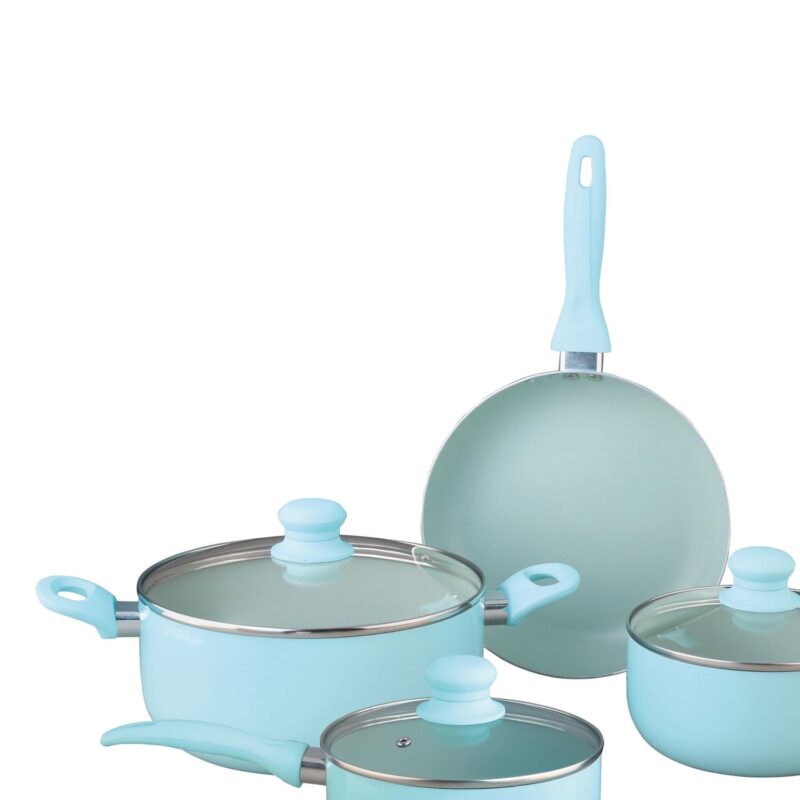 Brentwood BPS-207BL 7-piece Aluminum Non-Stick Cookware Set (Blue) - Image 2