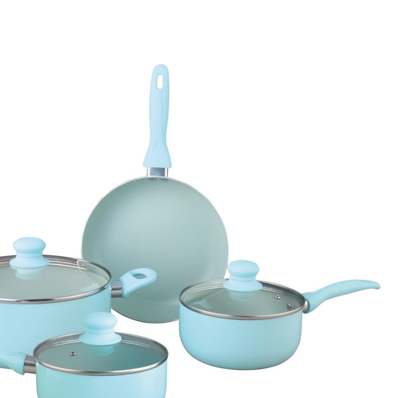 Brentwood BPS-207BL 7-piece Aluminum Non-Stick Cookware Set (Blue) - Image 3