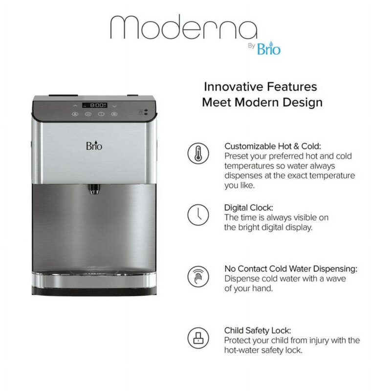 Brio 3-Stage Filtration Water Countertop Dispenser Tri-Temp Digital, Connects to your water line, Height 19.3 - Image 3
