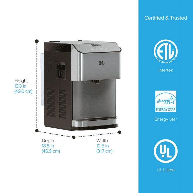 Brio 3-Stage Filtration Water Countertop Dispenser Tri-Temp Digital, Connects to your water line, Height 19.3 - Image 8