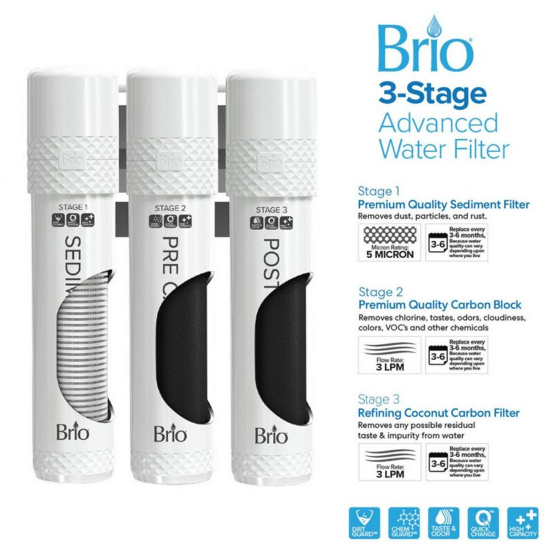 Brio 3-Stage Filtration Water Dispenser Tri-Temp Digital, Connects to your water line, Height 41.05 - Image 4