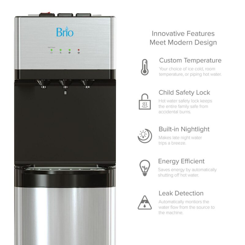 Brio 500 Series Self-Cleaning Stainless Steel Water Dispenser: Hot, Cold, and Room Temperature - Image 3