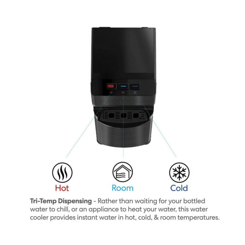 Brio 500 Series Self Cleaning Bottom Loading 3-5 Gallon Capacity Tri-Temperature Water Cooler Dispenser with Hot Water Up To 198 Degrees, Cold Water Down To 39 Degrees and Room Temperature Water - Image 4