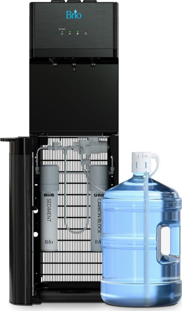 Brio 520 Series Self-Cleaning Bottom Loading No-Line Tri-Temperature 2 Stage Filtration Capacity Water Cooler Dispenser