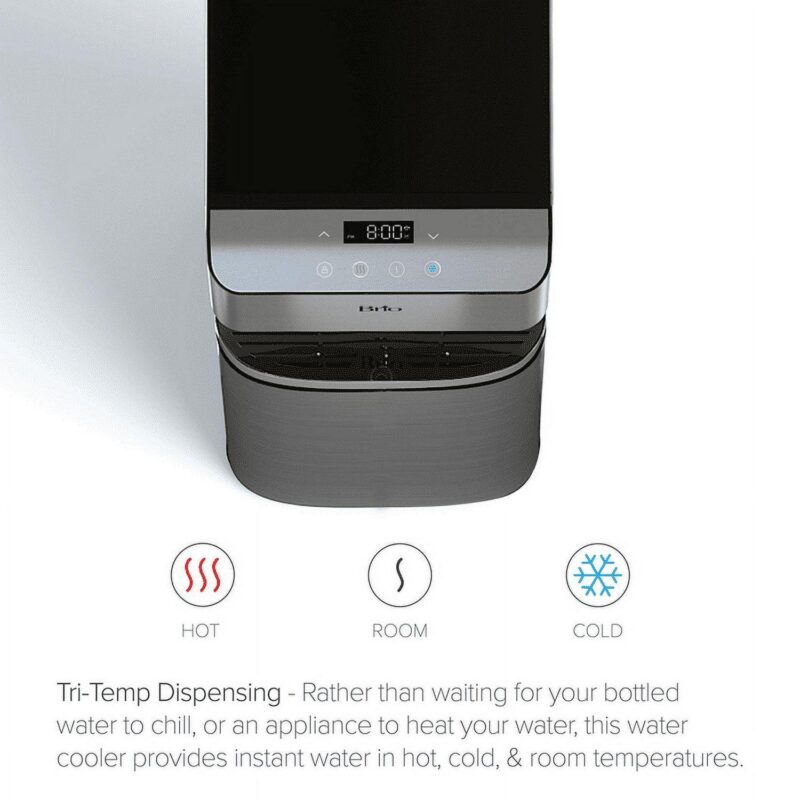 Brio 700 Series Bottom Load Hot, Cold and Room Water Cooler - Self Clean Ozone - Tri Temp W/Touch Dispense - Set Custom Temperature 39A -59A F Cold and 174A a 194A F Hot - Image 4