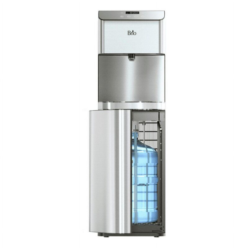 Brio 700 Series Bottom Load Hot, Cold and Room Water Cooler - Self Clean Ozone - Tri Temp W/Touch Dispense - Set Custom Temperature 39A -59A F Cold and 174A a 194A F Hot