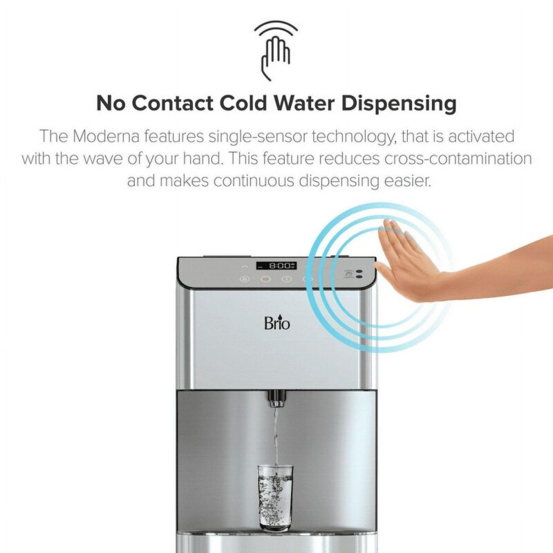 Brio 700 Series Self Cleaning 5 Gallon Bottom Load Tri Temp Water Cooler Dispenser Ranging 39-59A F Cold, 174a 194A F Hot and Room Temp Water - Image 2