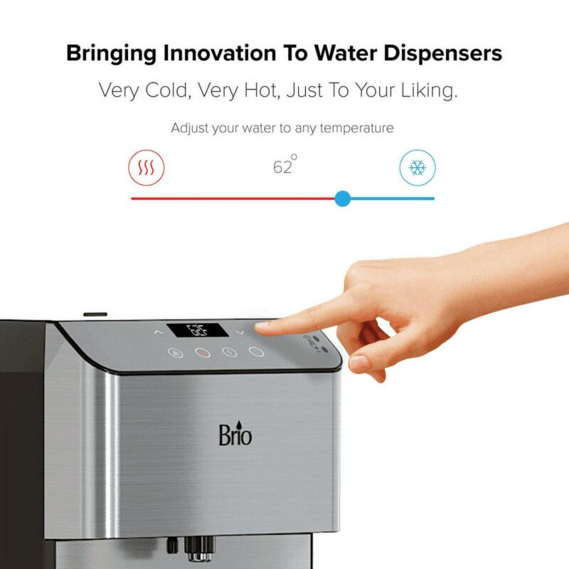 Brio 700 Series Self Cleaning 5 Gallon Bottom Load Tri Temp Water Cooler Dispenser Ranging 39-59A F Cold, 174a 194A F Hot and Room Temp Water - Image 4