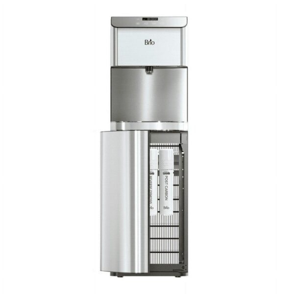 Brio Moderna 4 - Stage Reverse Osmosis Bottle-Less Water Cooler Hot and Cold, Height 40.5 , Silver
