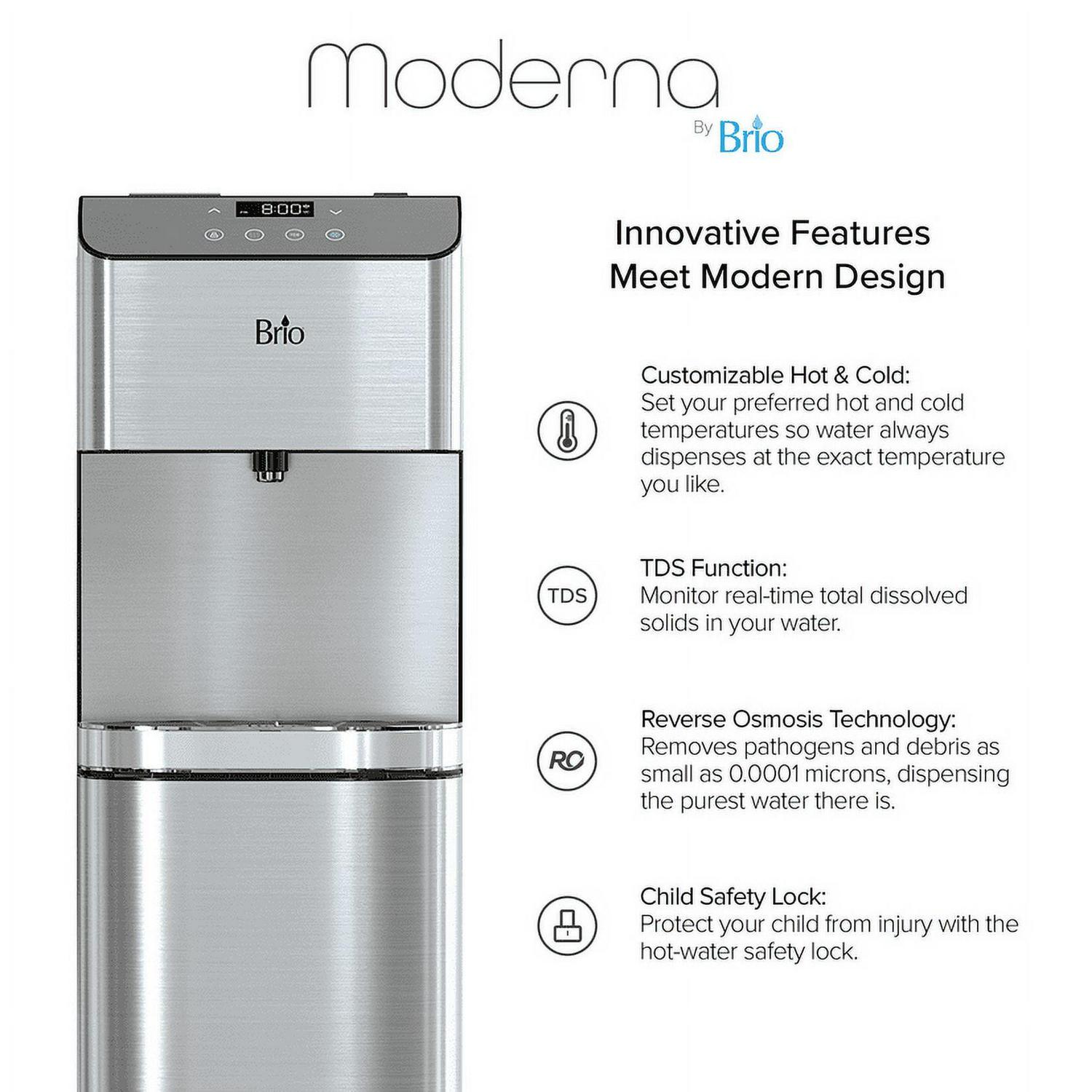 Brio Moderna 4 - Stage Reverse Osmosis Bottle-Less Water Cooler Hot and Cold, Height 40.5 , Silver 2 Brio Moderna 4 - Stage Reverse Osmosis Bottle-Less Water Cooler Hot and Cold, Height 40.5 , Silver - Image 2