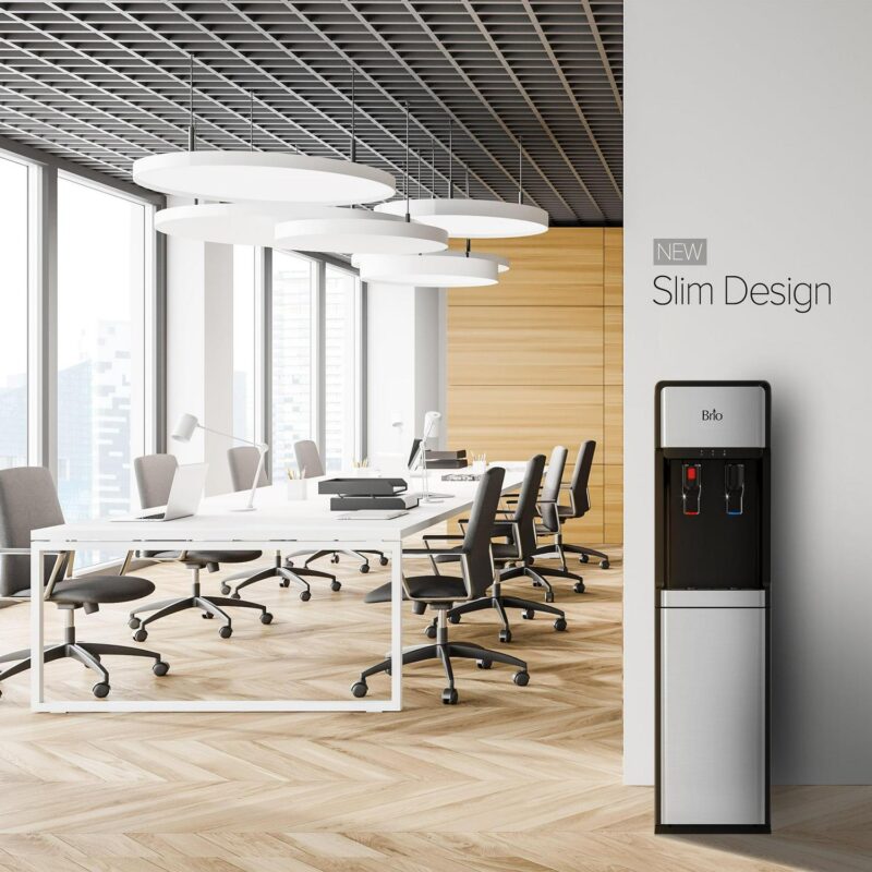 Brio Slimline Bottleless Water Dispenser with 2-Stage Filtration, Paddle Dispensing, Hot and Cold, 2 Extra Filters Included, Stainless Steel - Image 4