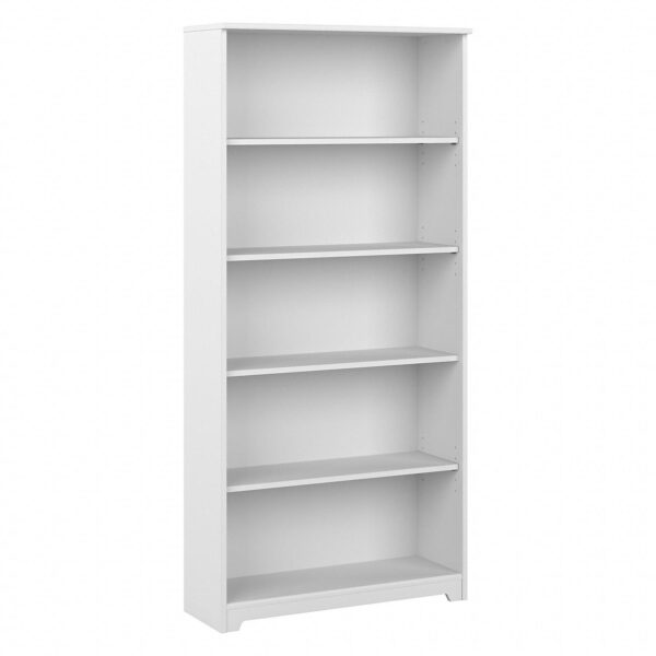 Bush Furniture Cabot 5-Shelf 66.3H Bookcase White WC31966