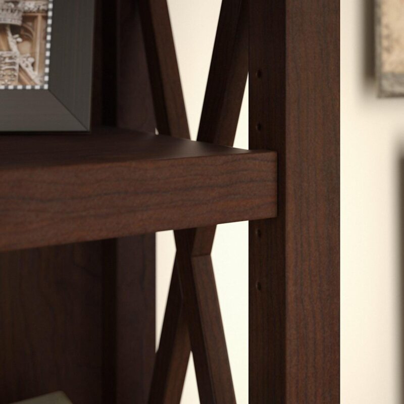Bush Furniture Key West Tall 5 Shelf Bookcase, Bing Cherry - Image 5