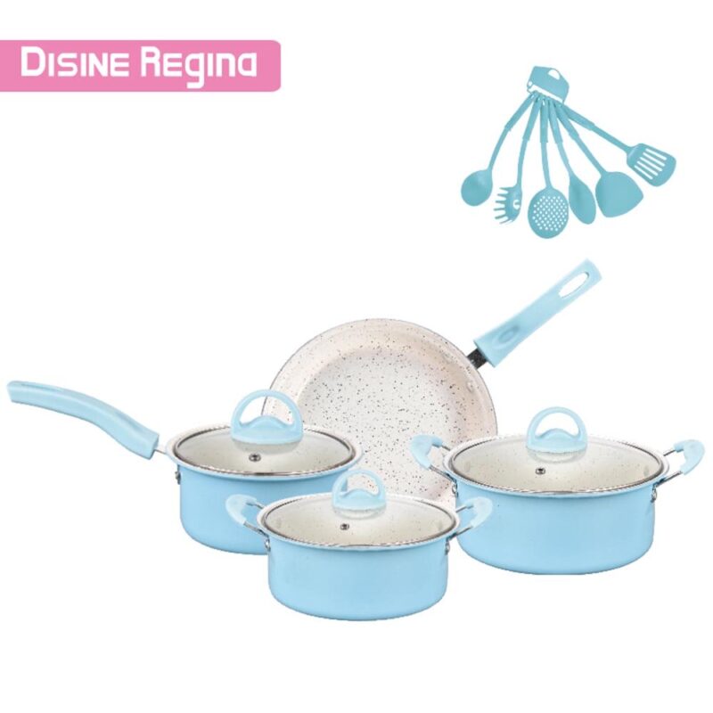 CACAGOO Small Nonstick 13 Piece Kitchen Cookware Pots and Frying Sauce Pans Set, PFAS-Free, Dishwasher , Turquoise - Image 6