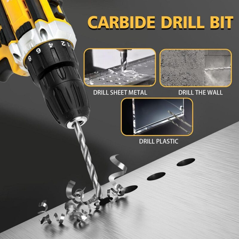 CATGOOD Tool Set with 21V Cordless Drill, Drill Set with 2 Batteries and Charger, 120 PCS Electric Power Drill Impact Drill, Tool Set with Drill for DIY Screwdriver and Drilling - Image 5
