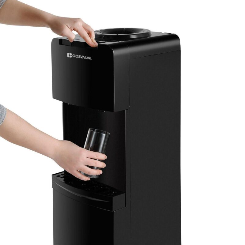COSVALVE 5 Gallon Hot Cold Water Dispenser Cooler Top Loading with Child Safety Lock (Black) - Image 5