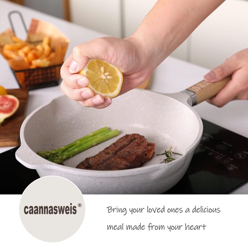 Caannasweis 10 Pieces Pots and Pans Nonstick Cookware Sets Granite Frying Pan Induction Cookware Pot - Image 3
