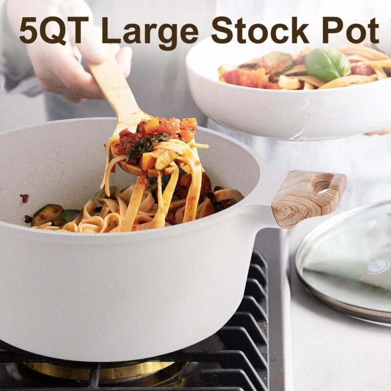 Caannasweis 10 Pieces Nonstick Cookware Sets Kitchen Induction Pots and Pans with Baking Pan Set - Image 4