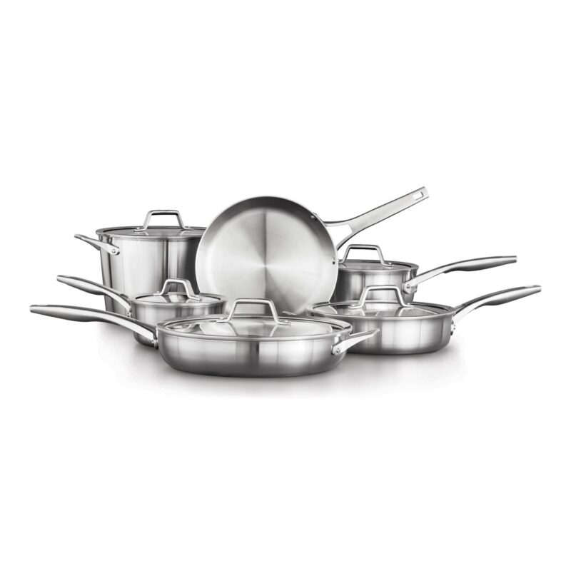 CalphalonA Premiera c Stainless Steel Cookware Set, 11-Piece Set