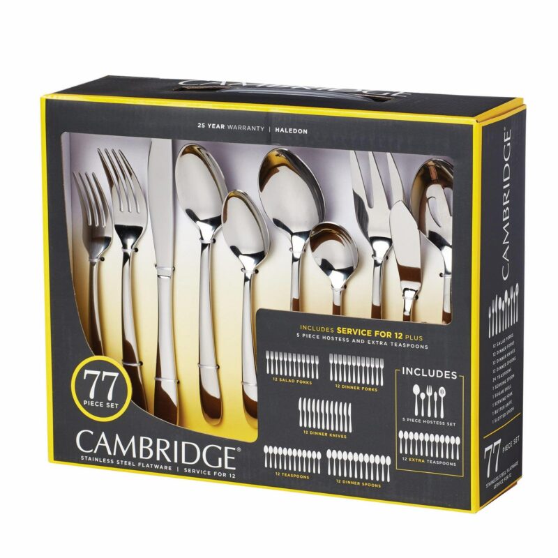 Cambridge Haledon Mirror 77-Piece Expanded Flatware Set (Service for 12) - Image 4